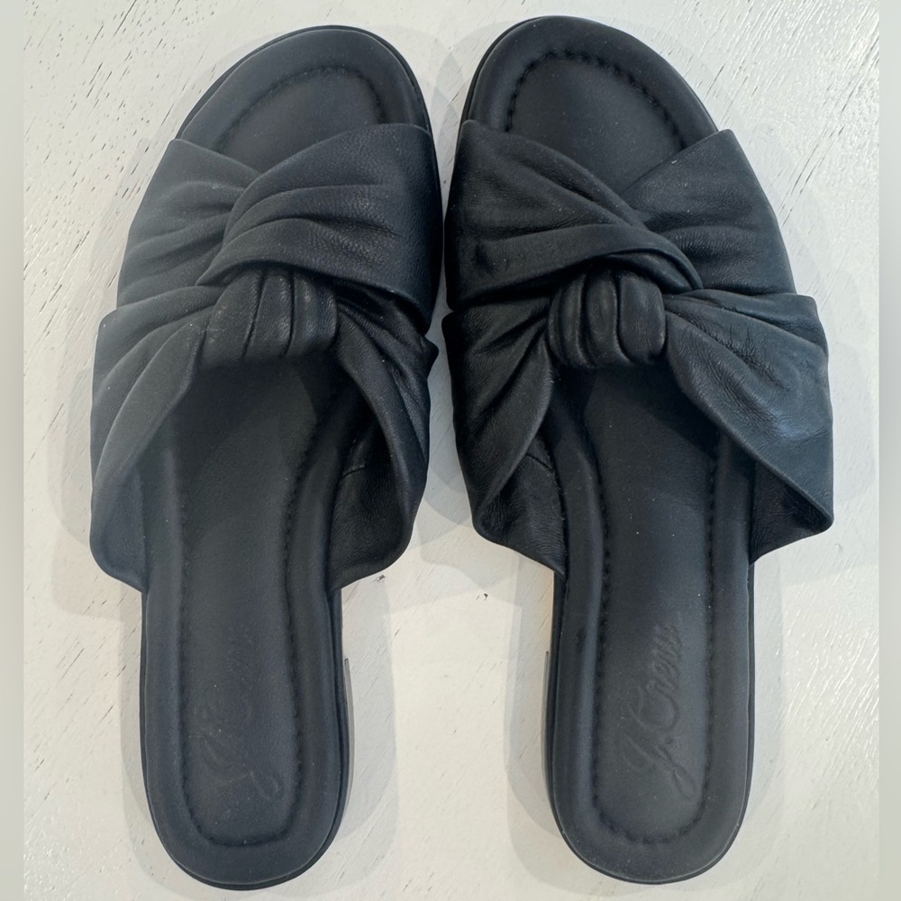 J. Crew Black Women's Knotted Slide Sandals